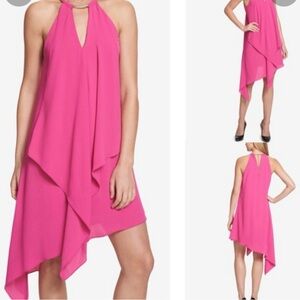 Kensie Vibrant Pink Asymmetrical Dress